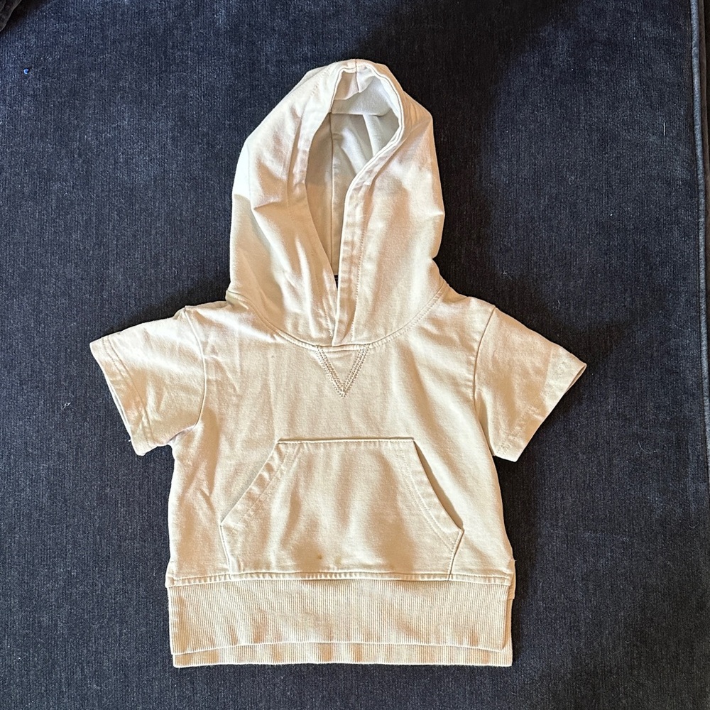 Little Bipsy Cream Short Sleeve Hoodie 6-12 months